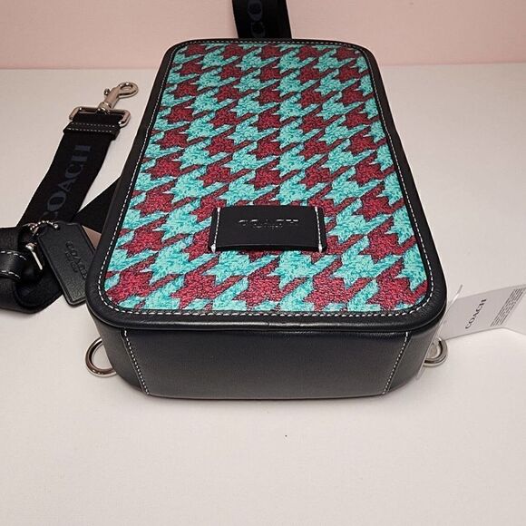 NWT COACH CJ588 HOUNDSTOOTH SULLIVAN PACK BACKPACK Teal - Picture 4 of 8